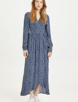 KnowledgeCotton Apparel Maxi Kleid – ORCHID Flower Print Wrap Dress – aus EcoVero