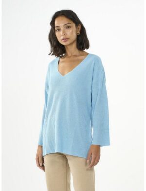 KnowledgeCotton Apparel Strickpullover mit V-Ausschnitt aus EcoVero