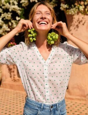 LANIUS 3/4-Arm Bluse aus Bio-Baumwolle