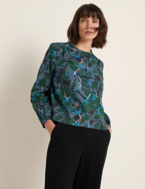 LANIUS Bluse mit Kräuseln (GOTS) aus Bio-Baumwolle