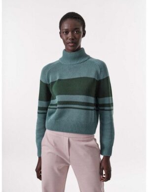 LANIUS Colourblock-Pullover aus Bio-Baumwolle