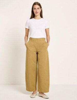 LANIUS Hose mit Barrel Leg (OCS) aus Bio-Baumwolle und Leinen