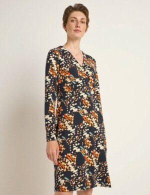 LANIUS Kleid in Wickeloptik aus Bio-Baumwolle und Tencel