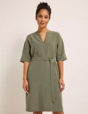LANIUS Kleid mit Gürtel Leinen