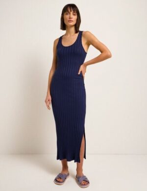 LANIUS Maxikleid in Rippoptik aus TENCEL Modal und Bio-Baumwolle