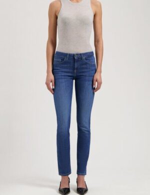 MUD Jeans Damen Jeans Skinny Hazen – Fan Stone