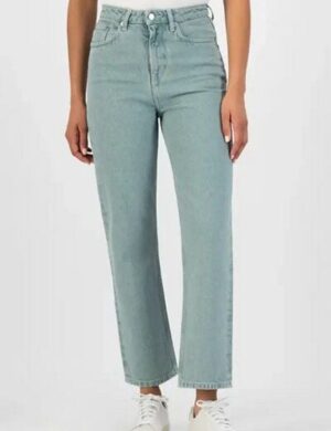 MUD Jeans Relax Rose Cropped Jeans verwaschenes türkis