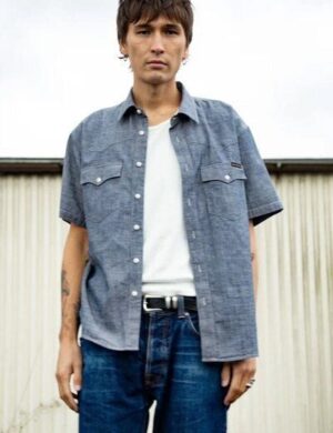 Nudie Jeans Kurzarm-Hemd Arvid The Cat