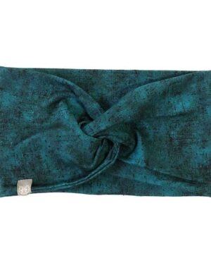 WiDDA berlin NEMO Stirnband in Petrol mit Print aus Bio-Baumwolle