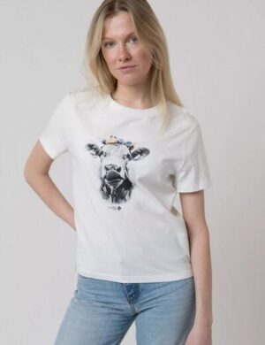 Bavarian Caps Damen T-Shirt aus Bio-Baumwolle Dolce Vita: Almabtrieb – Weiß