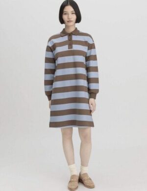 hessnatur Sweat Kleid Streifen Relaxed aus reiner Bio-Baumwolle