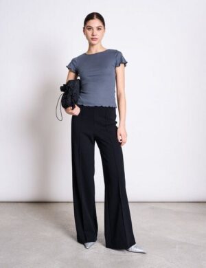 JAN N JUNE Vegane Hose aus beschichtetem Jersey