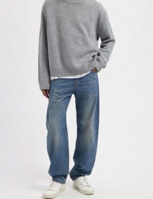 MUD Jeans Herren Jeans Alex Mid Loose Light Weight – Stone Vintage