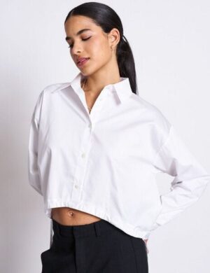 JAN N JUNE DRAWSTRING SHIRT ISTED WHITE