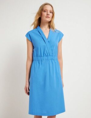 LANIUS Kleid mit Schalkragen aus Bio-Baumwolle