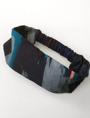 WiDDA berlin SPLASH Stirnband in Dunkelblau gemustert aus TENCEL