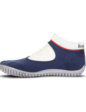 Leguano – Ballerina Blau, Rot-Weißer Bund – Barfußschuh Sneaker