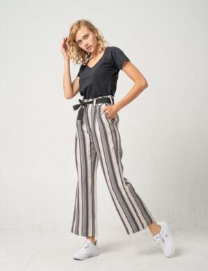 Alma & Lovis Streifen-Culotte aus Leinen und Tencel ‚Shadow Culotte‘