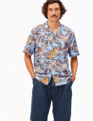 ARMEDANGELS AOP DOG Herren Hemd aus Baumwoll-Lyocell-Mix