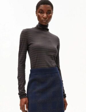 ARMEDANGELS Grazilianaa Stripes - walnut cream dark steel