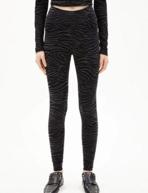 ARMEDANGELS Leggings - Faribaa Zebraraa in Schwarz-Grau
