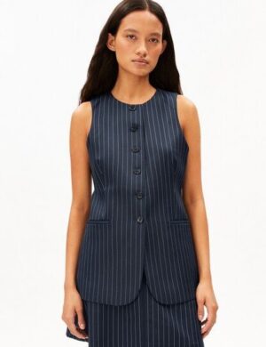 ARMEDANGELS LONG PINSTRIPE Damen Weste aus TENCEL Lyocell Mix