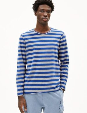 ARMEDANGELS MAARKOS LS STRIPES BR Herren Longsleeve aus Bio-Baumwolle