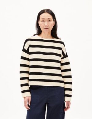ARMEDANGELS MERINAA STRIPED – Damen Pullover Loose Fit aus Bio-Baumwolle