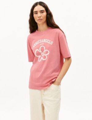 ARMEDANGELS TARJAA LOGO FLOWAA Damen Heavyweight T-Shirt aus recyceltem Baumwoll Mix