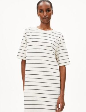 ARMEDANGELS XELINAA FINE STRIPE Damen Heavyweight Jerseykleid aus recyceltem Baumwoll Mix