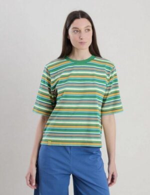 Brava Fabrics Stripes Boxy T-Shirt Grün