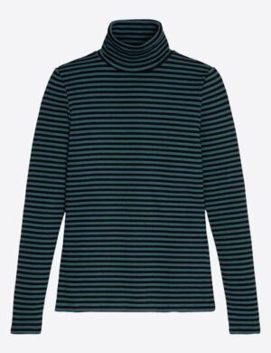 Damen Rib Longsleeve aus Bio-Baumwoll Mix - LIATRIS STRIPES - recolution