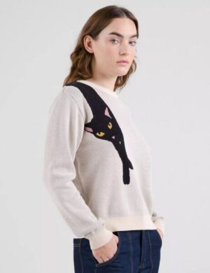 DEDICATED Pullover Long Cat - Vanilla White
