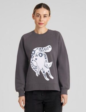 DEDICATED Sweatshirt Ystad aus Bio-Baumwolle – Flower Cat