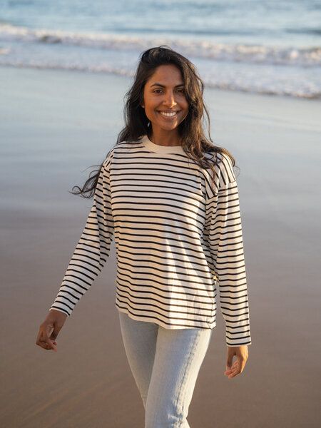 FUXBAU Frauen Streifen Longsleeve - weiss schwarz FUXBAU Frauen Streifen Longsleeve - weiss schwarz