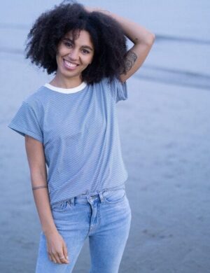 FUXBAU Frauen Streifenshirt - creme grün, bordeaux, blau oder senf
