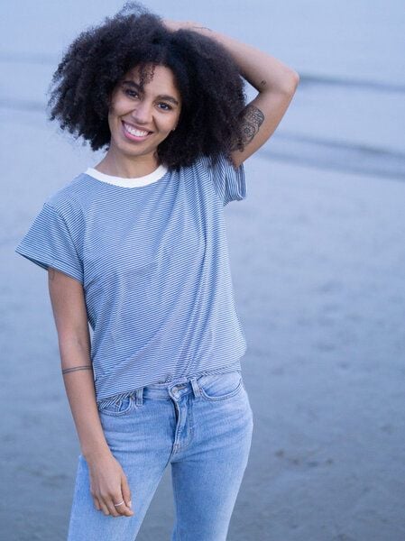 FUXBAU Frauen Streifenshirt - creme grün, bordeaux, blau oder senf FUXBAU Frauen Streifenshirt - creme grün, bordeaux, blau oder senf