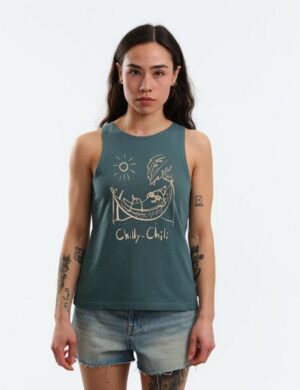 GARY MASH Tanktop Grace Chilly Chili in der Hängematte aus Biobaumwolle