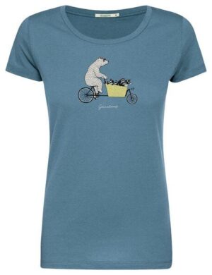 GREENBOMB Print T-Shirt Bike Cargo Raccoon Loves