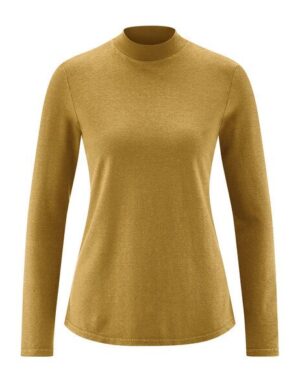 HempAge Damen Langarm-Shirt mit Stehkragen Hanf/Bio-Baumwolle