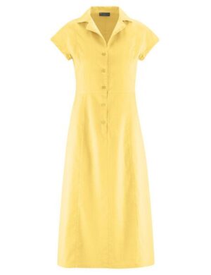 HempAge Damen schlichtes Hemdblusenkleid Hanf/Biobaumwolle