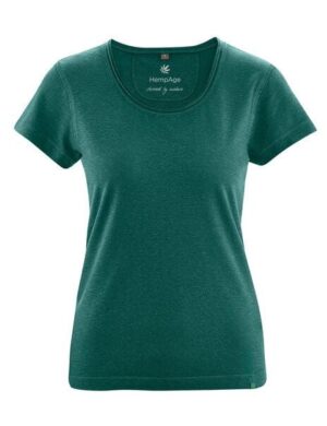 HempAge Damen T-Shirt mit Rollsaum Hanf/Bio-Baumwolle