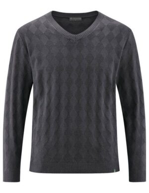 HempAge Herren Herren Pullover V-Ausschnitt Hanf Bio Baumwolle