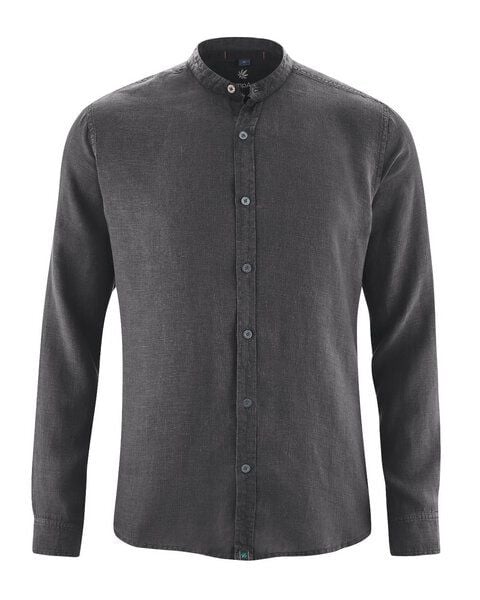 HempAge Herren Schlichtes Stehkragenhemd aus reinem Hanf HempAge Herren Schlichtes Stehkragenhemd aus reinem Hanf