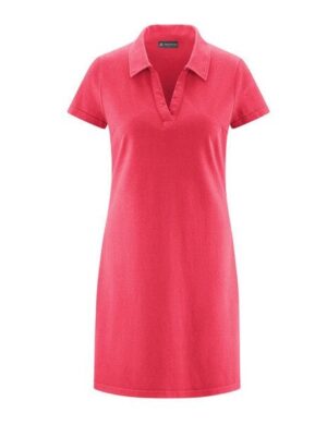 HempAge Kurzarmkleid mit Polokragen Hanf/Biobaumwolle