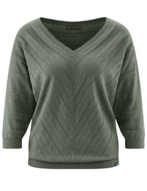 HempAge Pullover mit V-Ausschnitt Hanf/Biobaumwolle