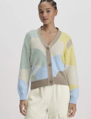 hessnatur Intarsia Strick Jacke Relaxed aus reiner Bio-Baumwolle