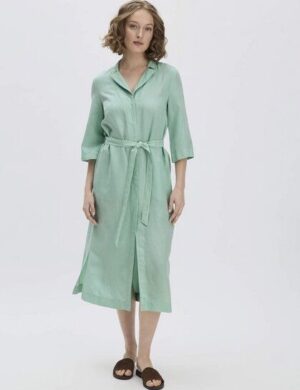 hessnatur Kleid Midi Relaxed aus TENCEL Lyocell mit Leinen