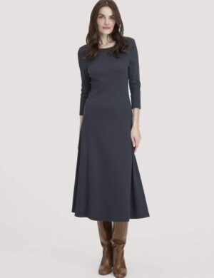 hessnatur Rib Kleid Midi Slim aus Bio-Baumwolle