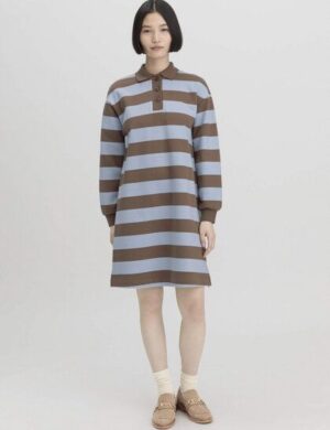 hessnatur Sweat Kleid Streifen Relaxed aus reiner Bio-Baumwolle